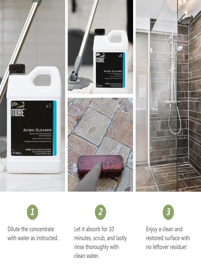 MORE Surface Care MORE Grout Cleaner for Tile Floors - Acidic Grout Cleaning Solution - Removes Cement-Based Grout Haze, Efflorescence and Mineral Deposits - Quart 32oz - Image 4
